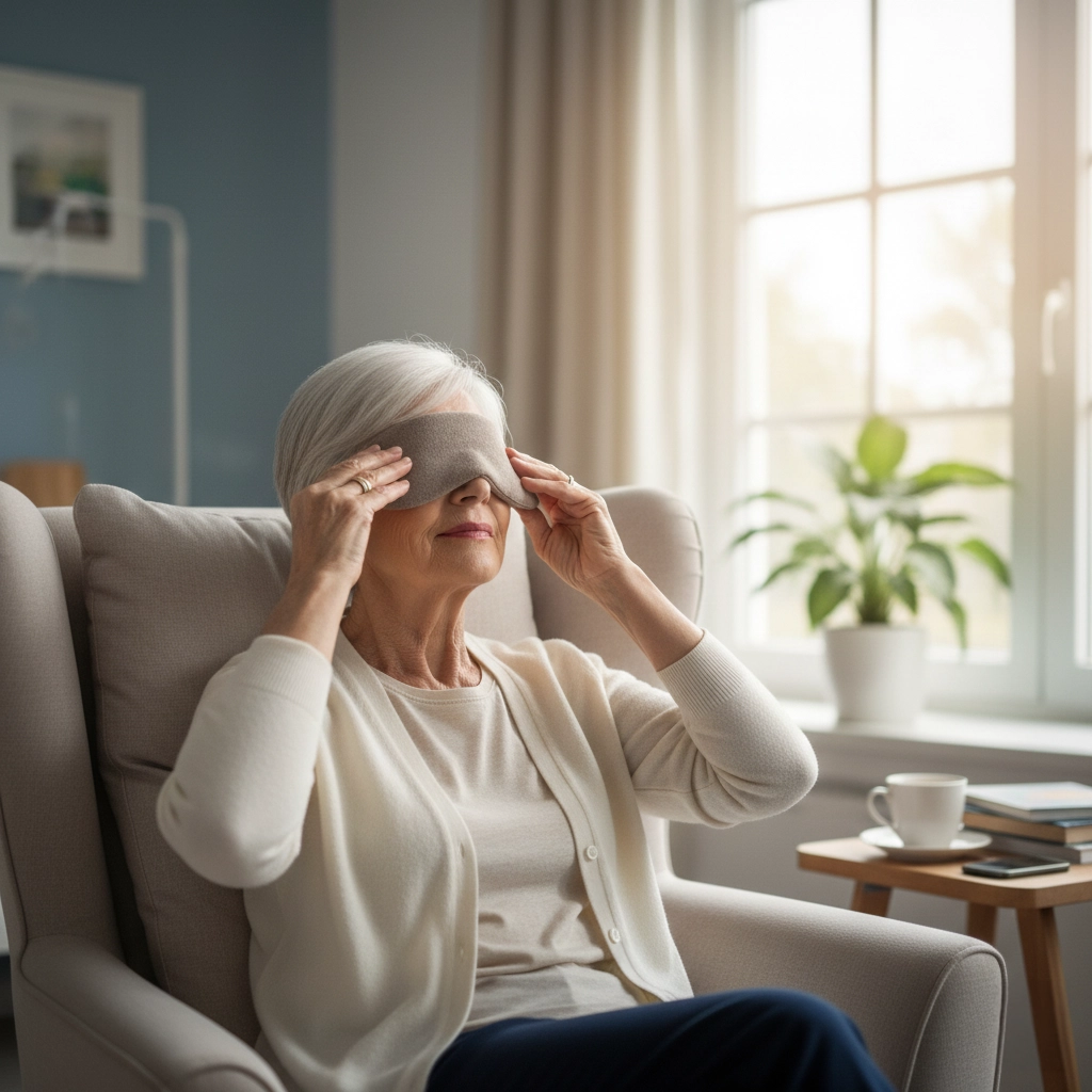 Close up of a warm compress used safely at home